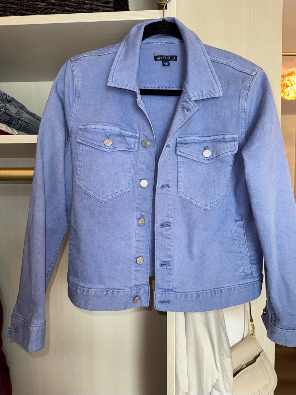 Brand new J CREW jean jacket periwinkel color size Small